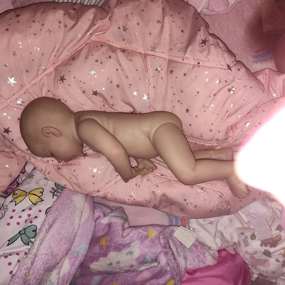 Reborn Baby Doll with Pink Accessories - Picture 4 of 12